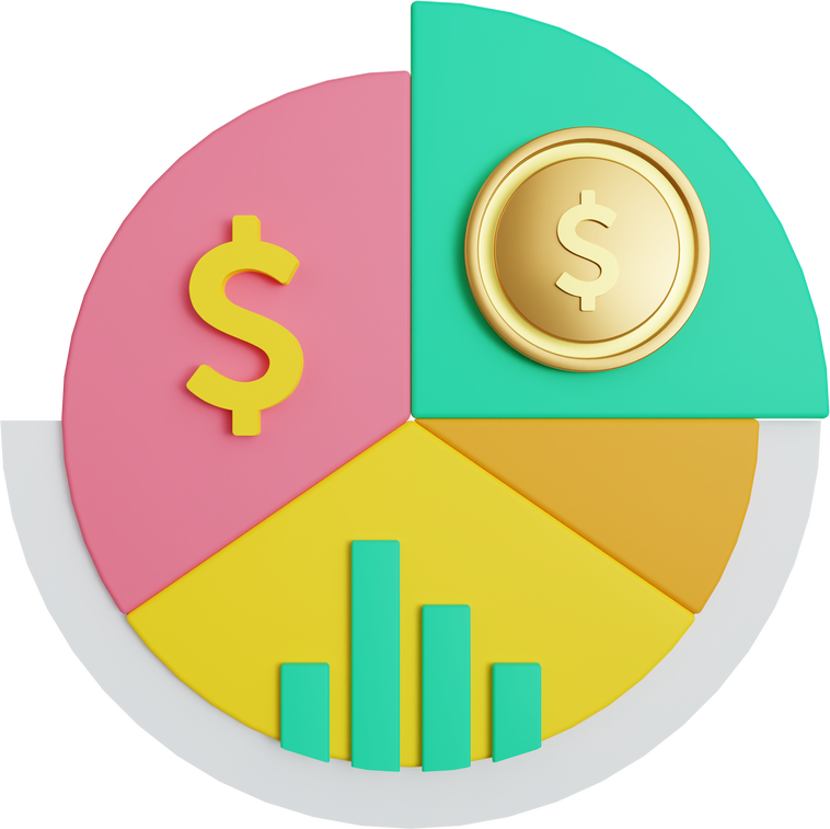 finance graph 3d icon illustration